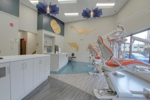 Photo of an exam room in a recently completed dental office construction project.