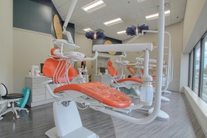 Photo of an exam room in a recently completed dental office construction project.