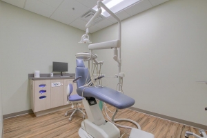 Photo of an exam room in a recently completed dental office construction project.
