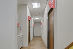 Photo of a hallway in a recently completed dental office construction project.