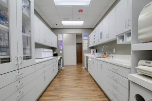 Photo of the resource storage area in a recently completed dental office construction project.