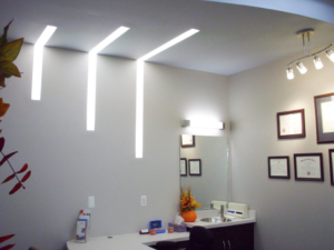 Photo of an exam room in a recently completed dental office construction project.