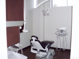 Photo of an exam room in a recently completed dental office construction project.