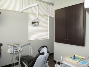 Photo of an exam room in a recently completed dental office construction project.